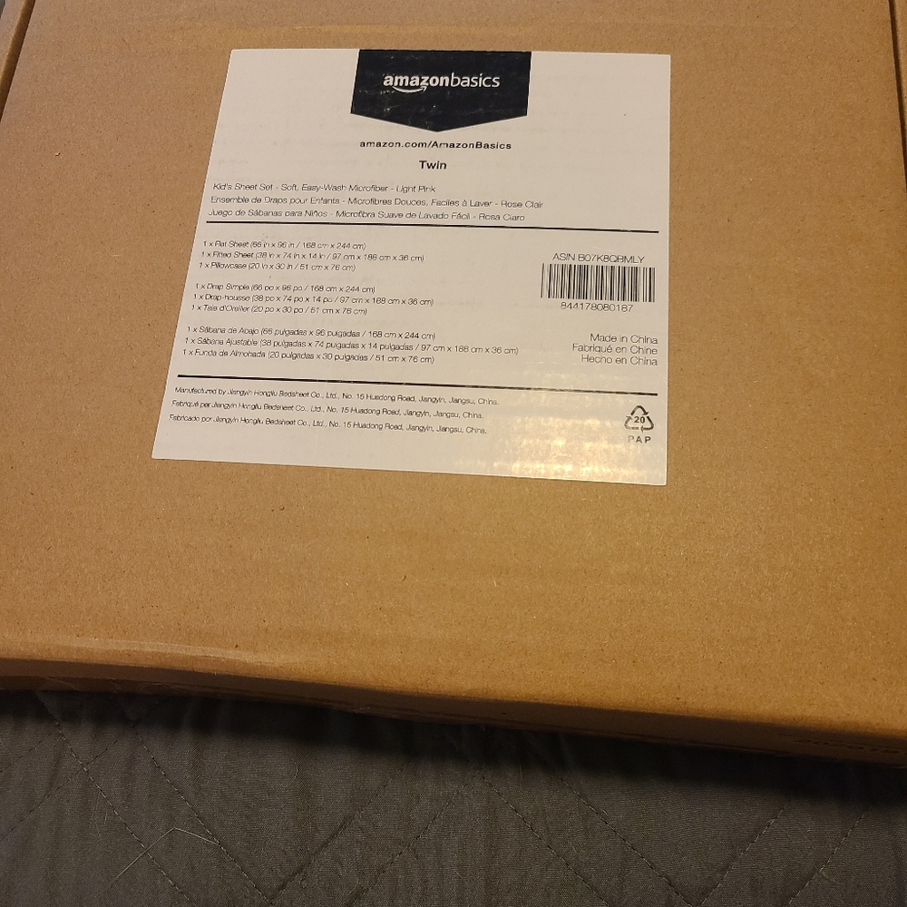 Light pink twin sheet set